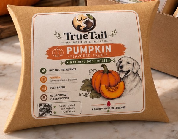 TrueTail Pumpkin flavored natural dog treats